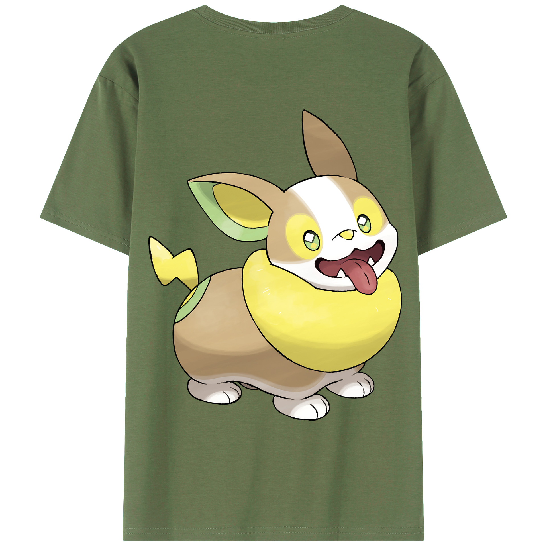 （画像用） ポケットモンスター Pokémon 綿100％ メンズ半袖Tシャツ（バックプリント） 通気性